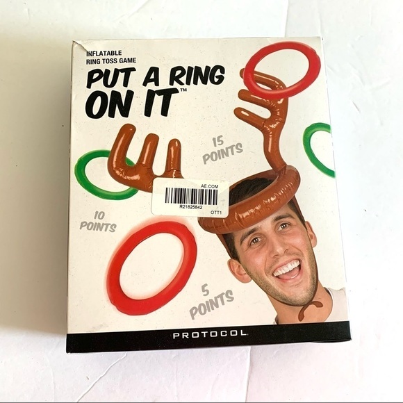 NEW Put a Ring On It Reindeer Antler Blow Up Ring Toss - Picture 1 of 5